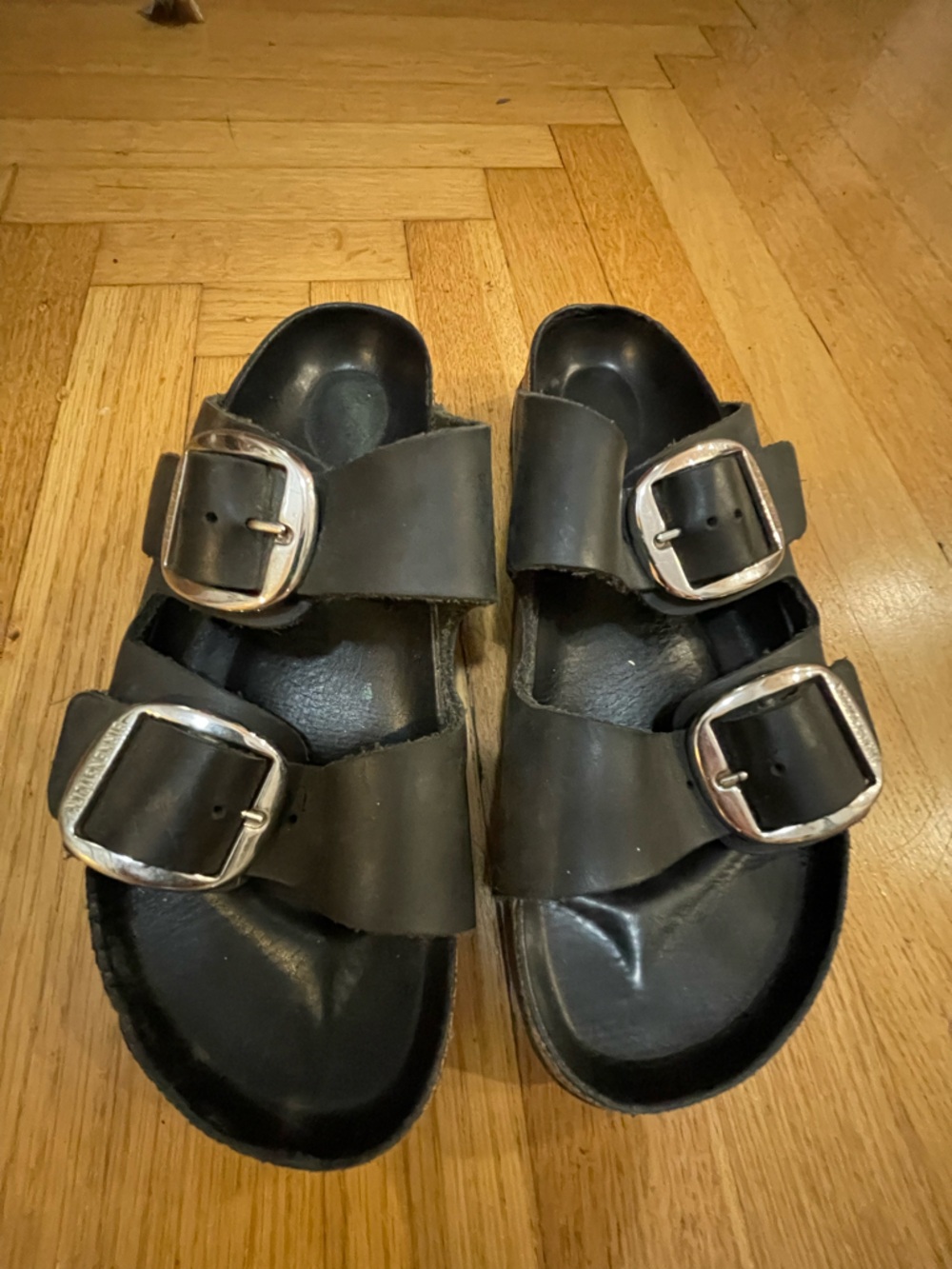 BIRKENSTOCK Arizona silver big buckle sandals EU 39 wmns 8